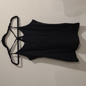 Lululemon black power y style tank with built-in bra